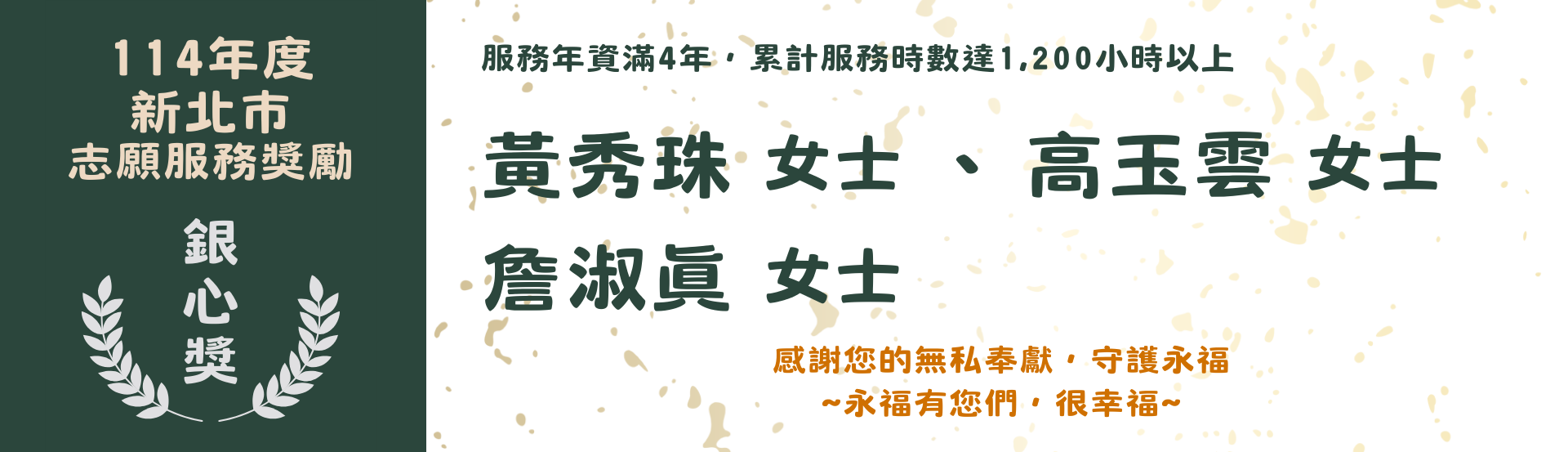 114年度新北市志願服務獎勵 獲獎名單02